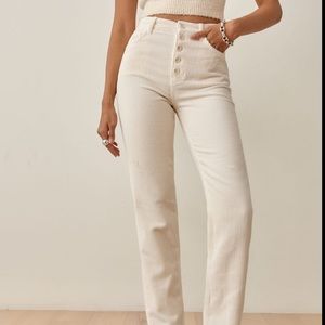 Cynthia button fly high rise straight corduroy pants -NWT